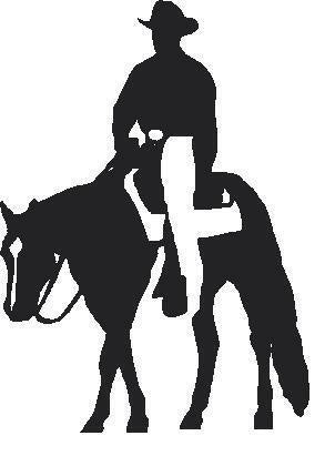 5" Wide COWBOY MAN ON HORSE HORSEBACK,TRAILER,HORSE FLOAT, CAR DECAL STICKER
