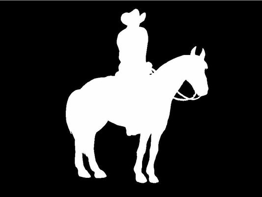 6"X5" Cowboy Silhouette Riding Horse Decal Western Car Truck Window Vinyl Sticker