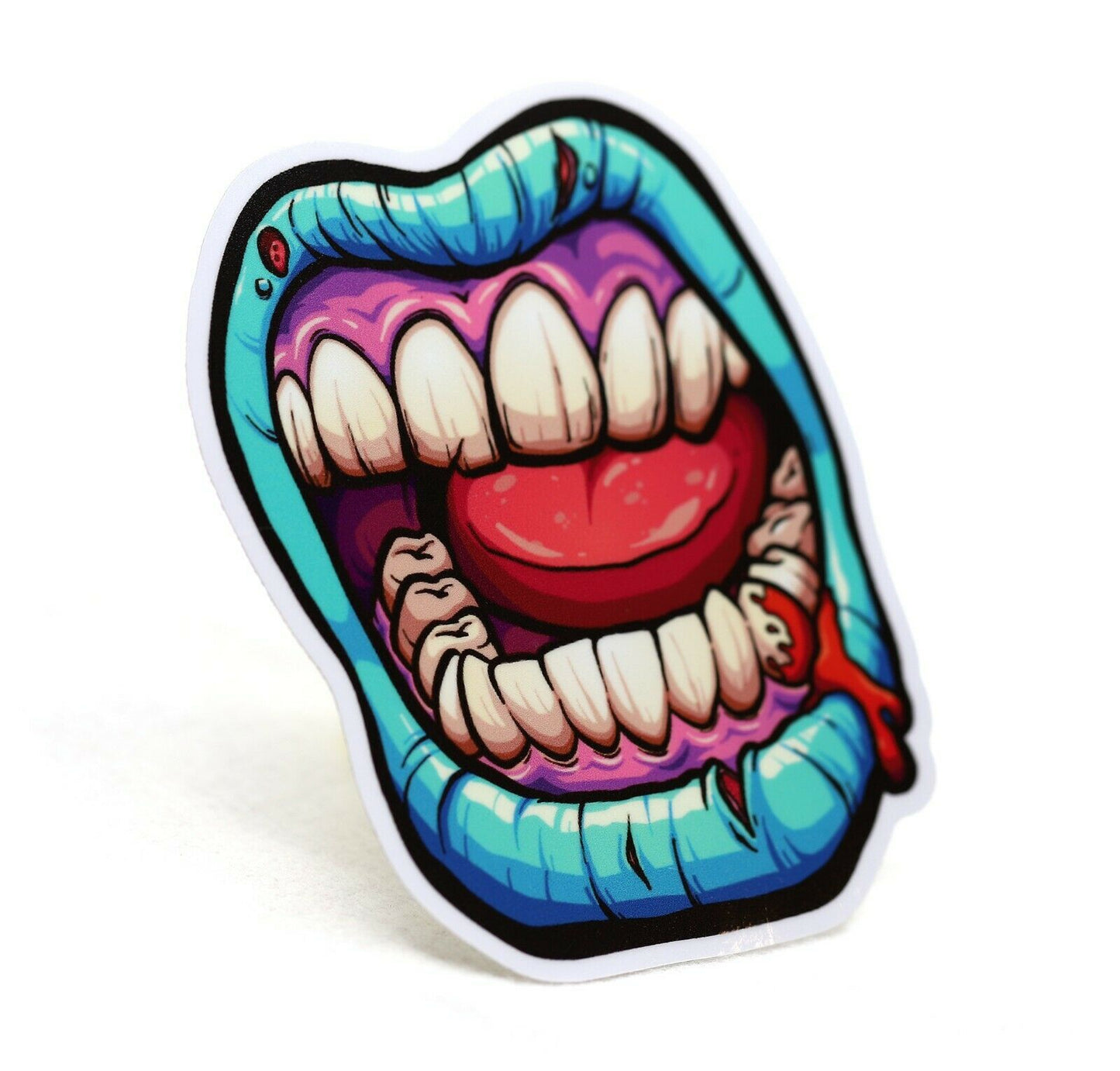 Zombie Mouth Sticker Monster Rock Lip Cup Laptop Car Vehicle Window Bumper Decal