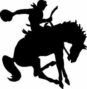 150mm WIDE RODEO HORSE AND COWBOY,BOYS,GIRLS, CAR DECAL STICKER