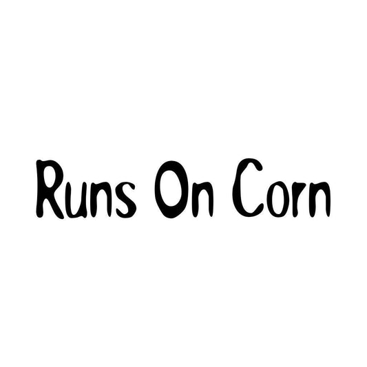 7" Wide Car window decal truck outdoor sticker flex fuel racecar runs on corn funny