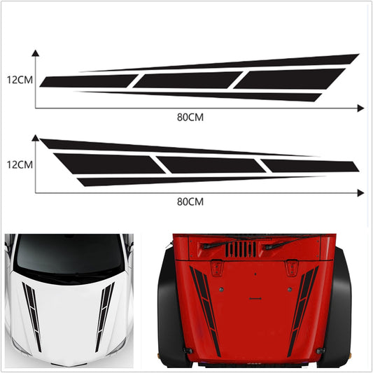2pcs Car Racing Truck Hood Stripes Vinyl DIY Decal Sticker Graphic waterproof