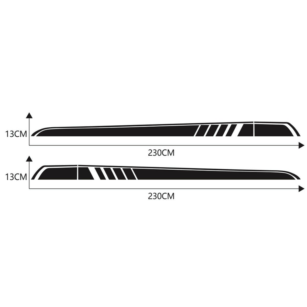 2PCS Car Sport Side Stripes Decals Stickers Auto Vinyl Graphics For Truck SUV