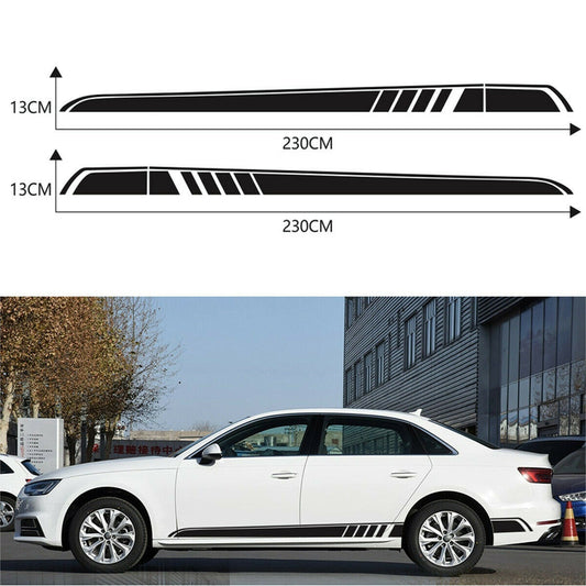 2PCS Car Sport Side Stripes Decals Stickers Auto Vinyl Graphics For Truck SUV