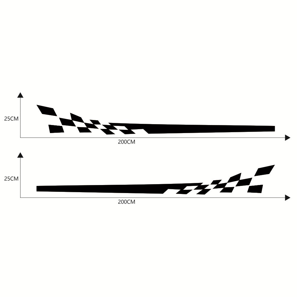 2Pcs Car Both Sides Body Sport Stickers Race Stripes PVC Vinyl Auto Decal DIY