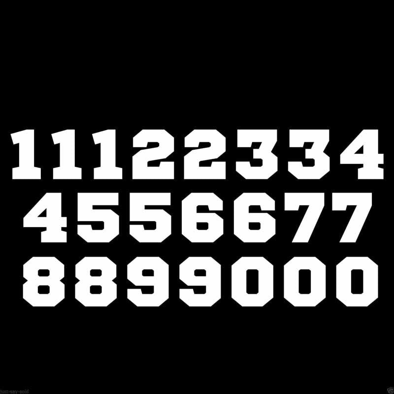 16CM*7.6CM Cartoon Car Sticker Vinyl Decal Football Sport Font Number Black/Silver C3-1610