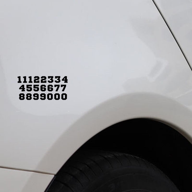 16CM*7.6CM Cartoon Car Sticker Vinyl Decal Football Sport Font Number Black/Silver C3-1610