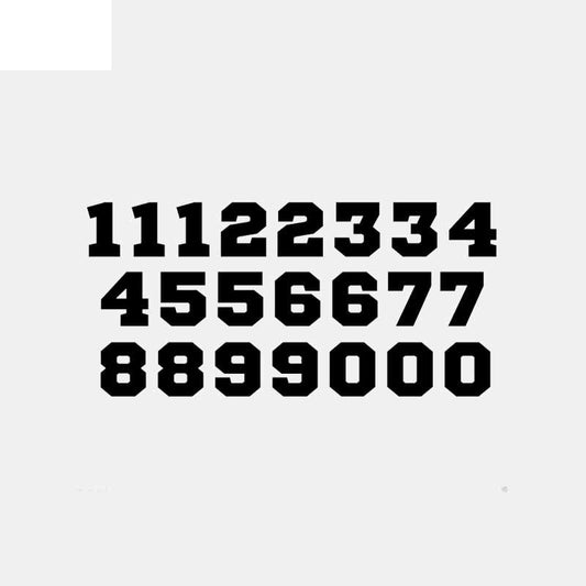 16CM*7.6CM Cartoon Car Sticker Vinyl Decal Football Sport Font Number Black/Silver C3-1610