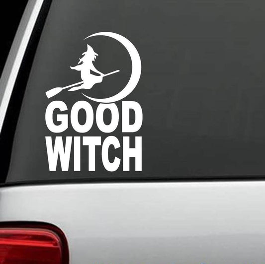 6"x4.25" Good Witch Moon Broom Decal Sticker