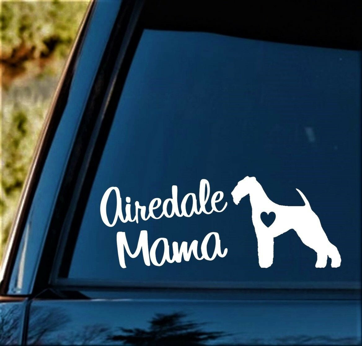 8"x3" Airedale Mama Decal Sticker Bingley Waterside Terrier Car Truck Laptop