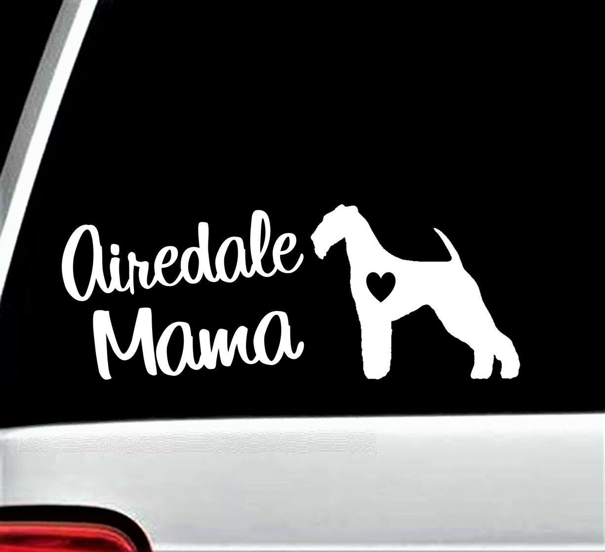 8"x3" Airedale Mama Decal Sticker Bingley Waterside Terrier Car Truck Laptop