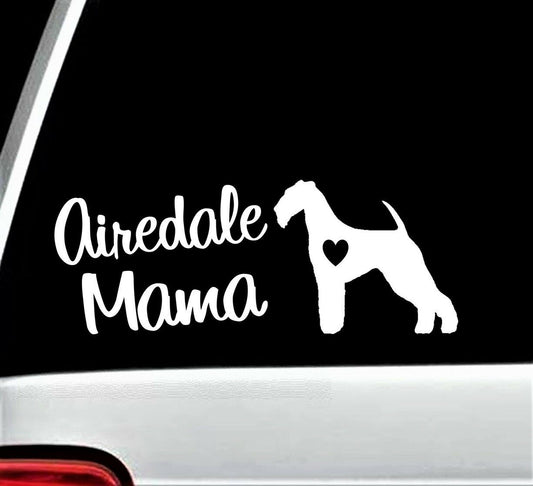 8"x3" Airedale Mama Decal Sticker Bingley Waterside Terrier Car Truck Laptop
