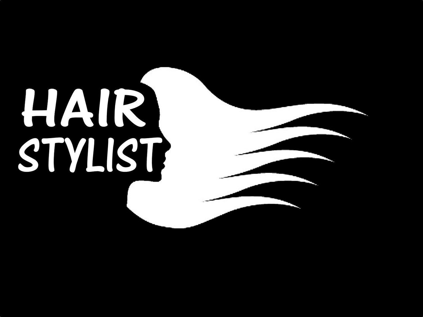 8"x3.75" HAIR STYLIST HAIR DRESSER SALON SCISSORS DECAL STICKER CAR TRUCK SUV Van