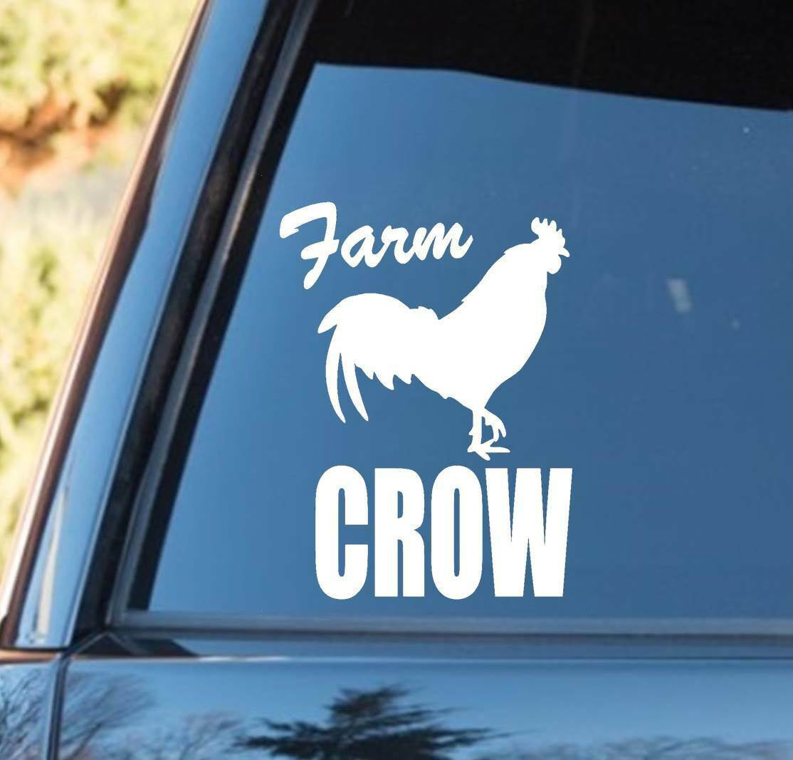 7"x5" Farm Crow Rooster Decal Sticker Tractor Barn Chicken Horse Duck Poultry