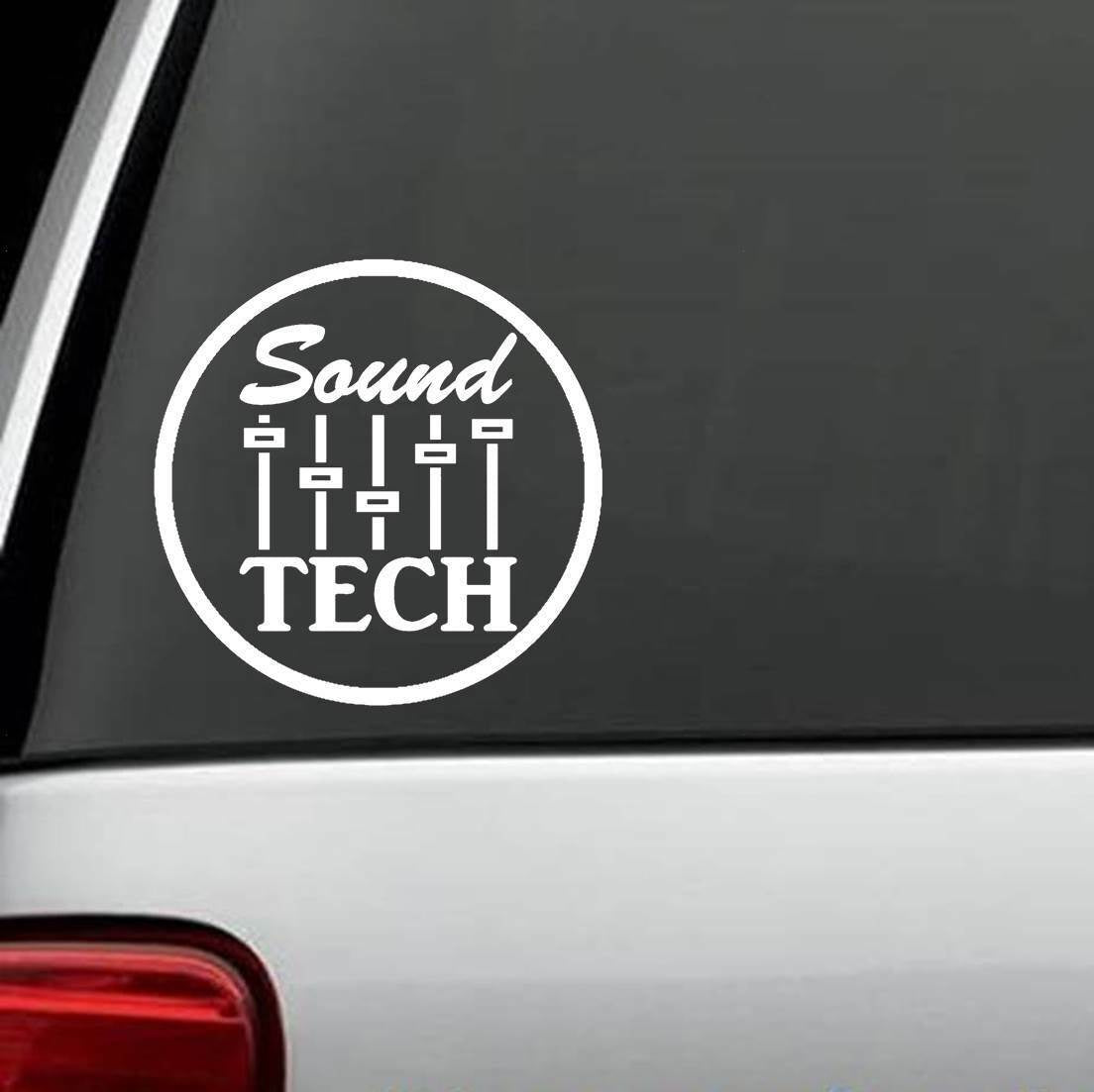 5.5" Sound Tech Decal Sticker Music Mixer DJ Amplifier Drums Guitar Bass Keyboard Art
