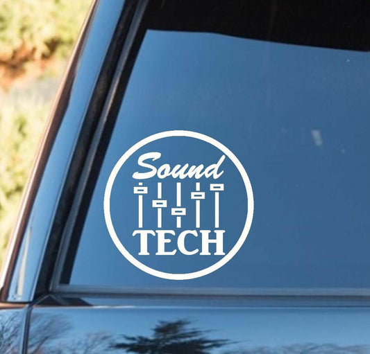 5.5" Sound Tech Decal Sticker Music Mixer DJ Amplifier Drums Guitar Bass Keyboard Art