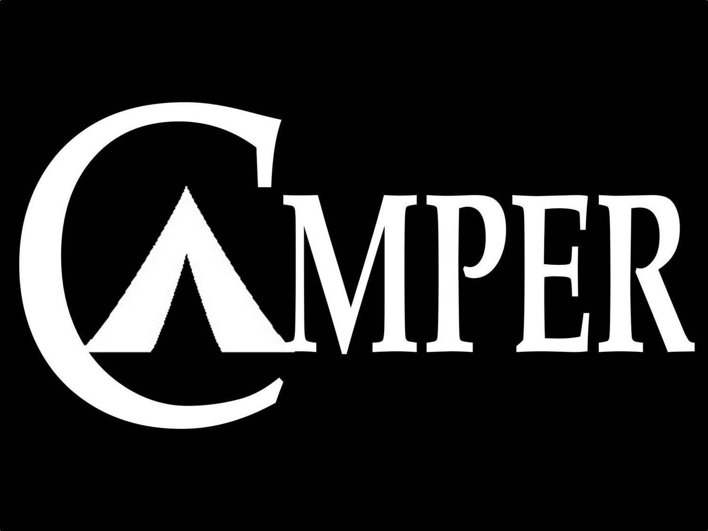 4"x2" CAMPER CAMPING Decal Sticker for Car Truck SUV Van LAPTOP HIKING TENT