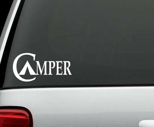 4"x2" CAMPER CAMPING Decal Sticker for Car Truck SUV Van LAPTOP HIKING TENT