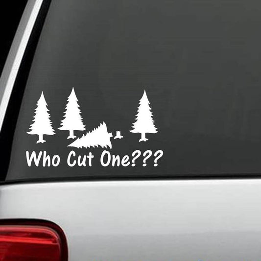 8"x4.75" FUNNY FART PINE TREE AXE HUMOR VINYL DECAL STICKER CAR TRUCK SUV or LAPTOP WALL