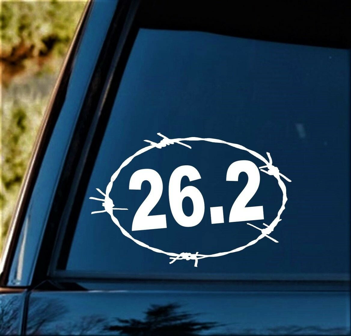 6"x4" 26.2 Marathon Barbed Wire Decal Sticker Car Window Running 5k 10k 13.1