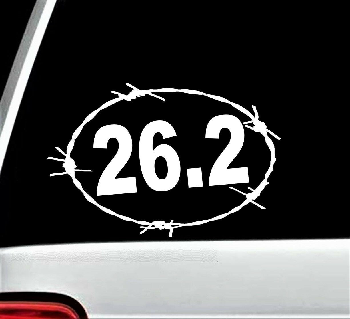 6"x4" 26.2 Marathon Barbed Wire Decal Sticker Car Window Running 5k 10k 13.1