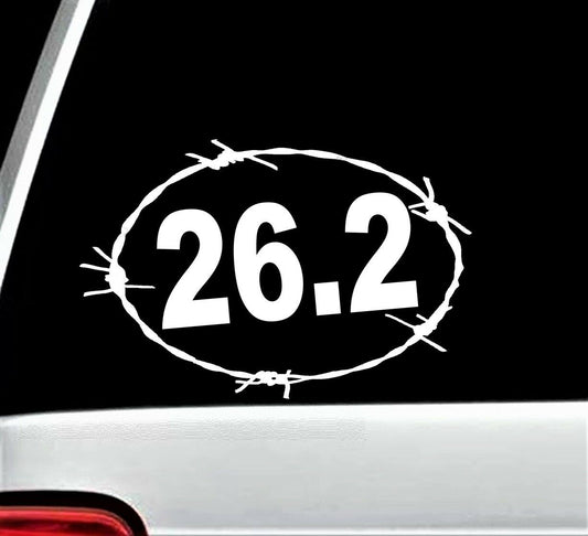 6"x4" 26.2 Marathon Barbed Wire Decal Sticker Car Window Running 5k 10k 13.1