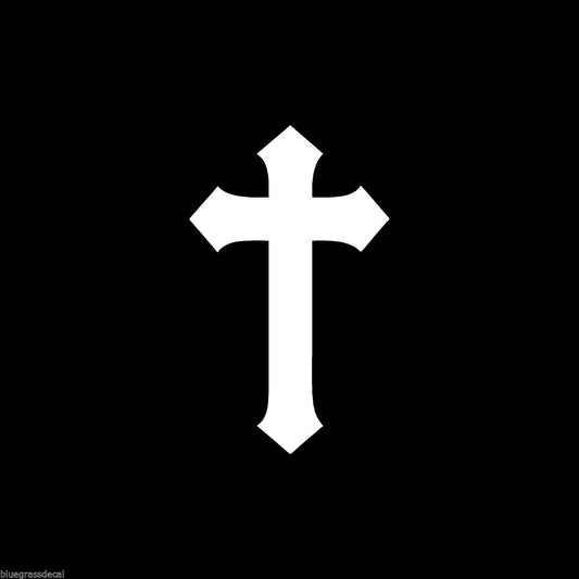 5.7"Tall CROSS CHURCH CRUCIFIX for WINDOW WALL or LAPTOP DECAL RELIGION FAITH DECAL