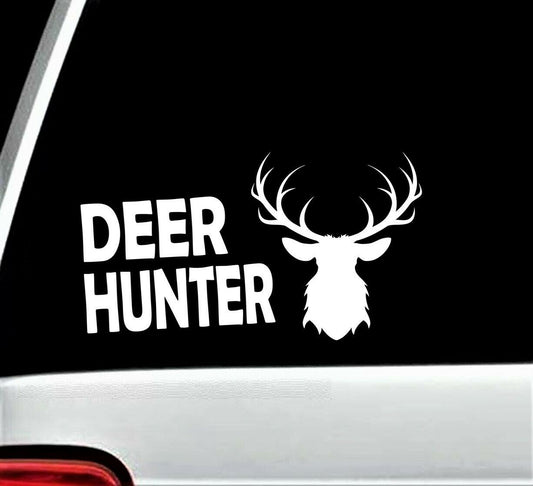 8"x4.25" Deer Hunter Decal Sticker for Car WindowMoose Elk Hunting Antlers Rack