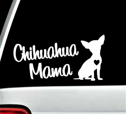 8.0"x4.0" Chihuahua Mama Dog Decal Sticker Car Truck SUV Laptop Pet Gift Accessory