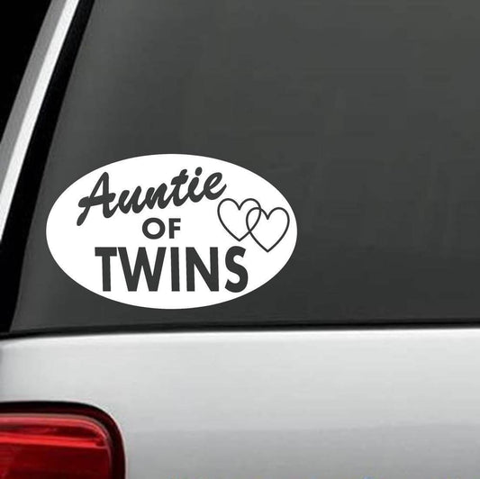 6"x3.75"  Auntie Of Twins Decal Sticker