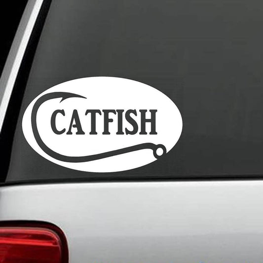 6"x4" Catfish Fishing Oval Decal Sticker Car Truck SUV Laptop Boat Surface