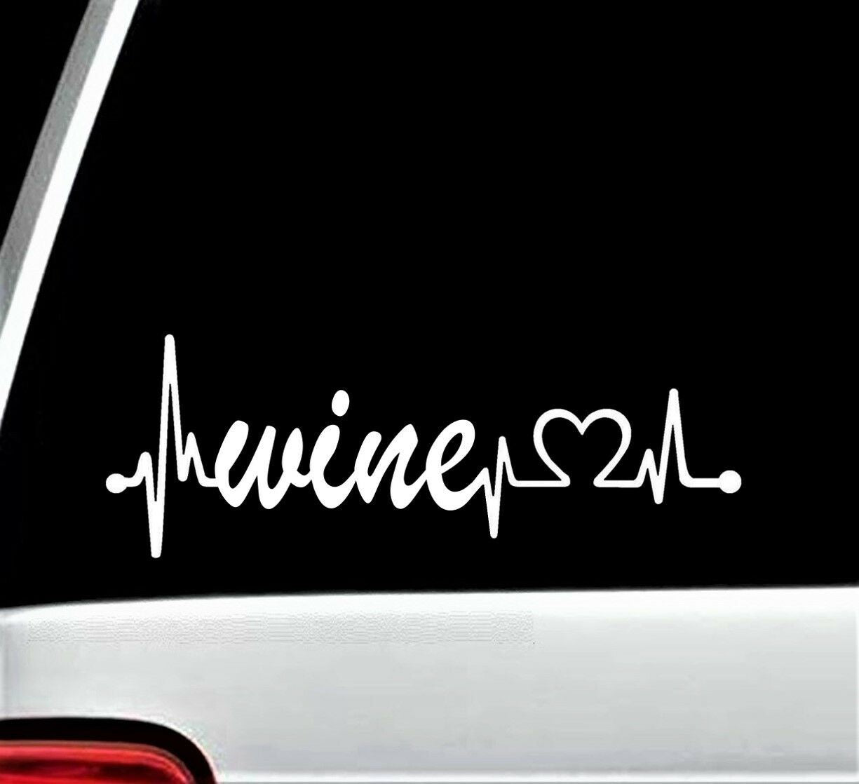 8"x3" Wine Heartbeat Lifeline Decal Sticker for Car Window Brew Craft Making Kit
