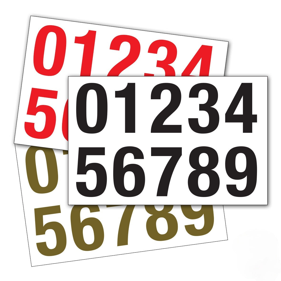 Vinyl Number Stickers 50mm Peel Stick House Bin Sign Van Craft Self Adhesive