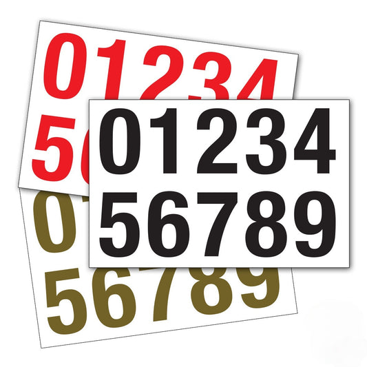 Vinyl Number Stickers 50mm Peel Stick House Bin Sign Van Craft Self Adhesive