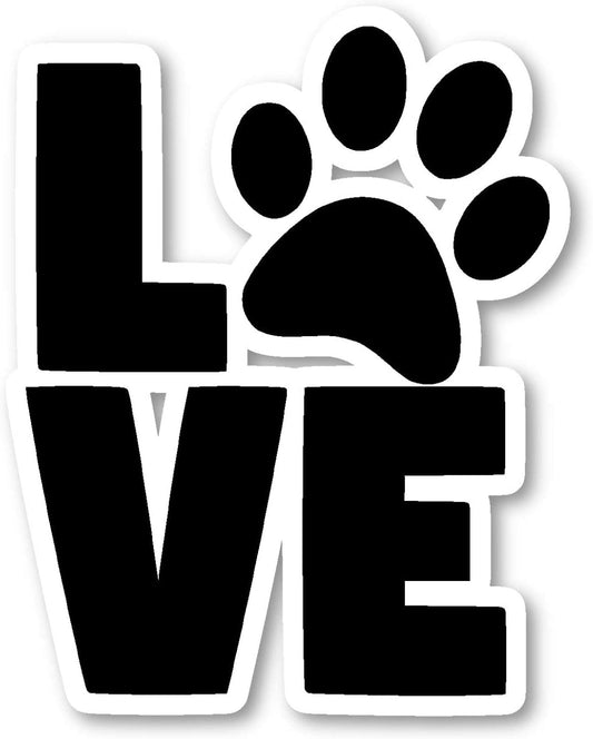 2.5" Dog Love Paws Sticker Dog Stickers Laptop Stickers Vinyl Decal - Laptop, Phone, Tablet Vinyl Decal Sticker (2 Pack)