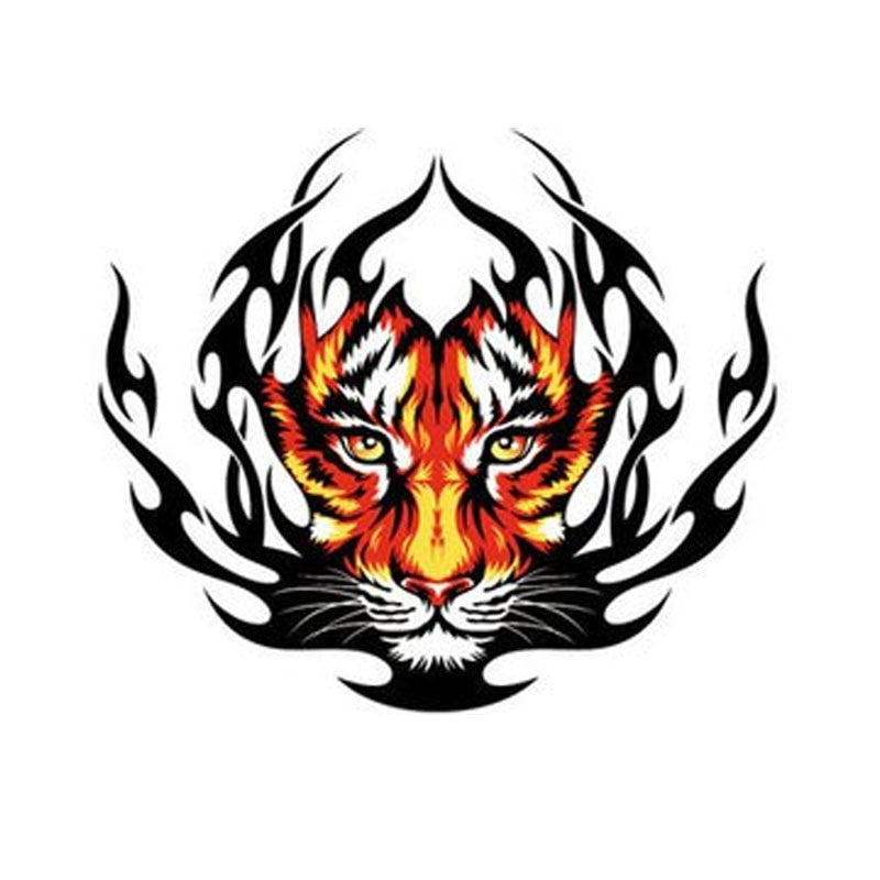 15CM*12.9CM Funny Tiger Flame Decal PVC Motorcycle Car Sticker