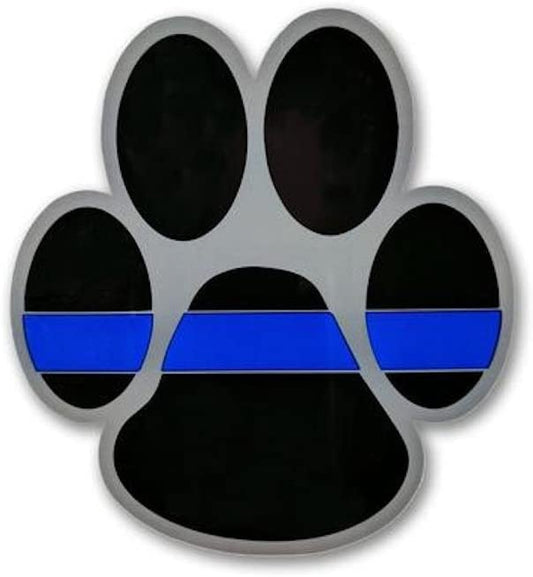 3"x3.5" Thin Blue Line Paw Sticker