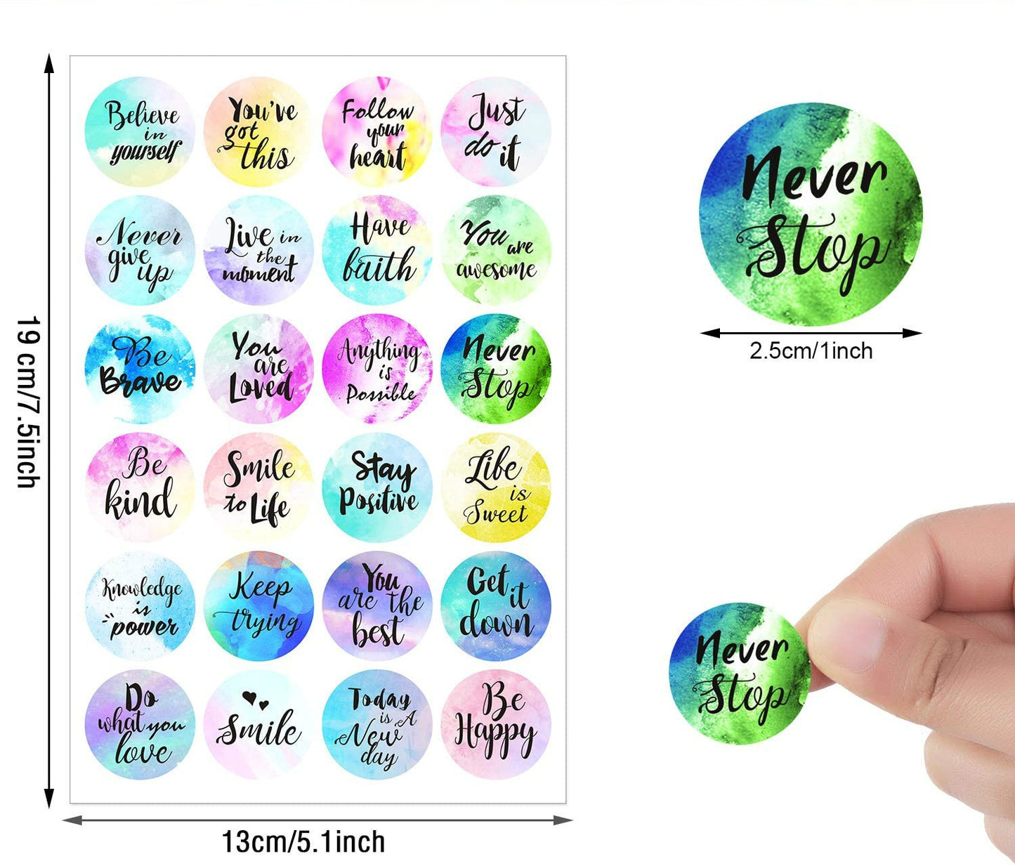 24 Pieces Inspiring Planner Stickers Inspirational Quote Stickers Encouraging Stickers Motivational Encouragement Stickers for Book Phone Car Bike Scrapbook