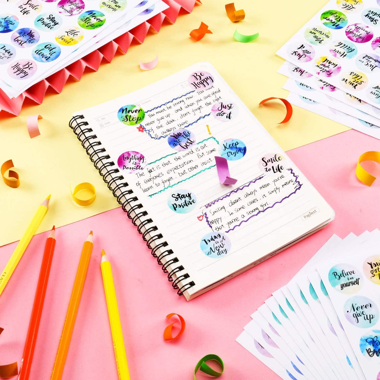 24 Pieces Inspiring Planner Stickers Inspirational Quote Stickers Encouraging Stickers Motivational Encouragement Stickers for Book Phone Car Bike Scrapbook