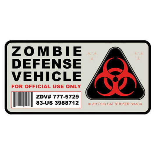 12.7CM*6.5CM Amusing Zombie Defense Vehicle Car Sticker Car Window Decal Motorcycle Parts