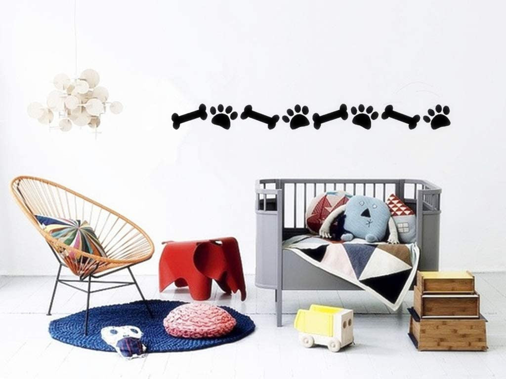 3"x34" Dog Paw Prints And Bones Wall Decal Pet Stickers Dog Wall Decor