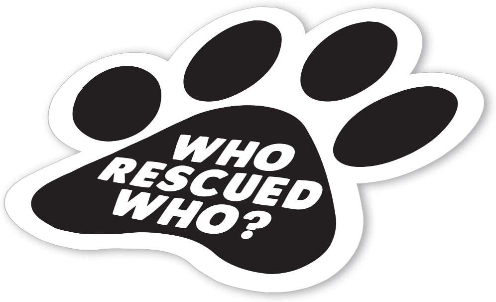 5"x5" Who Rescued Who 3-Pack Waterproof Who Saved Who Paw Bumper Stickers