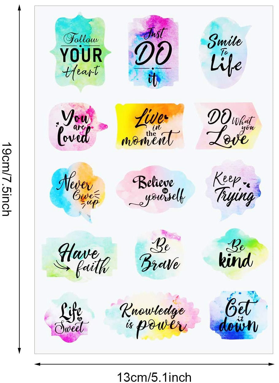 15 Pieces Motivational Stickers Inspiring Planner Stickers Inspirational Quotes Stickers Encouragement Decals Stickers for Laptop Book Phone Car Luggage Bike