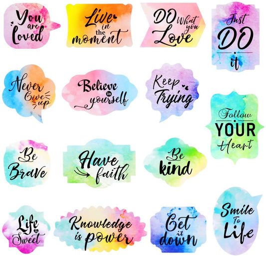 15 Pieces Motivational Stickers Inspiring Planner Stickers Inspirational Quotes Stickers Encouragement Decals Stickers for Laptop Book Phone Car Luggage Bike