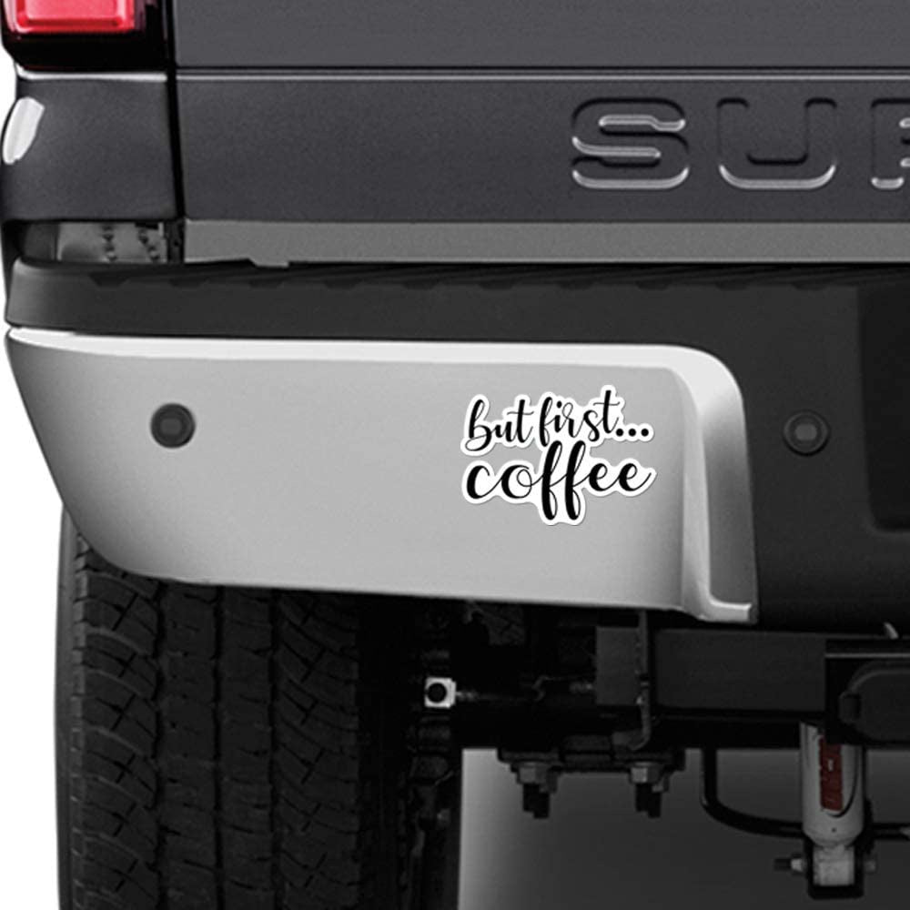 4.5" Wide IT'S A SKIN But First Coffee Vinyl Sticker Decal for Laptop Tumbler Car Notebook Window or Wall Funny Novelty Decal