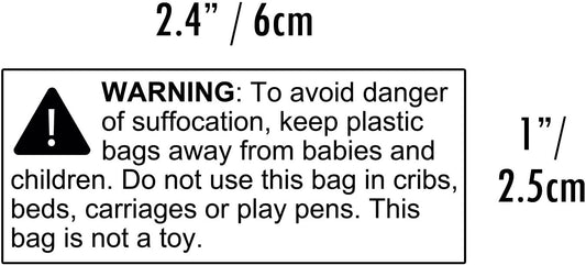 2.4 x 1" Rectangular Suffocation Warning Labels - Pack of 4