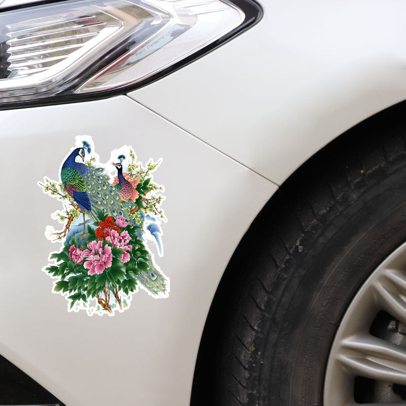 12.6*17.6CM Coolest Peacock Decor Car Sticker Accessories Graphic Personalized High Quality