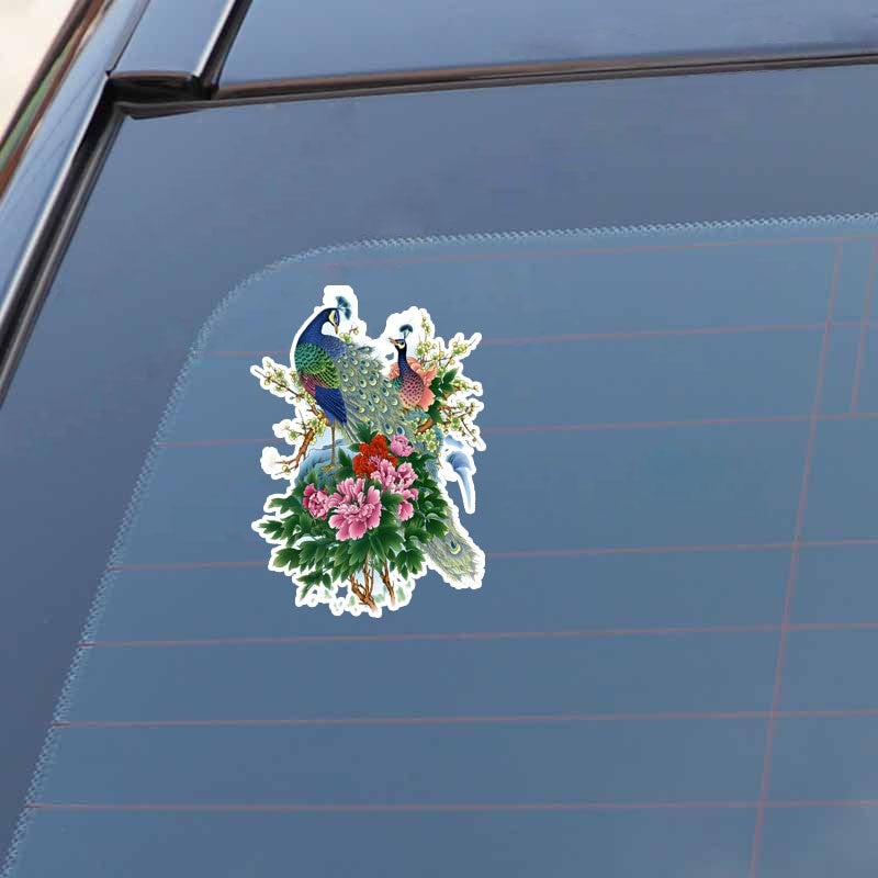 12.6*17.6CM Coolest Peacock Decor Car Sticker Accessories Graphic Personalized High Quality