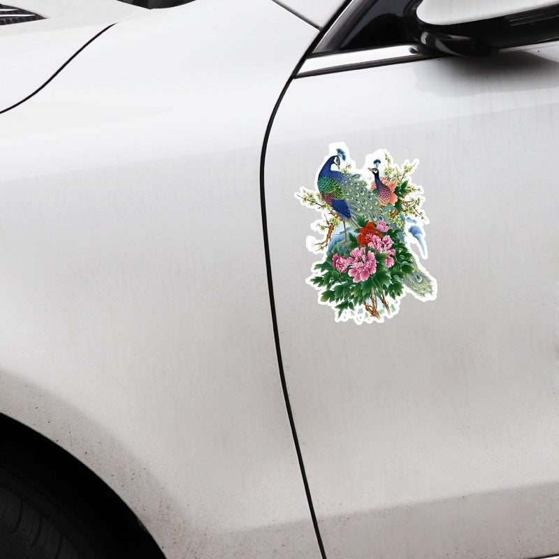 12.6*17.6CM Coolest Peacock Decor Car Sticker Accessories Graphic Personalized High Quality