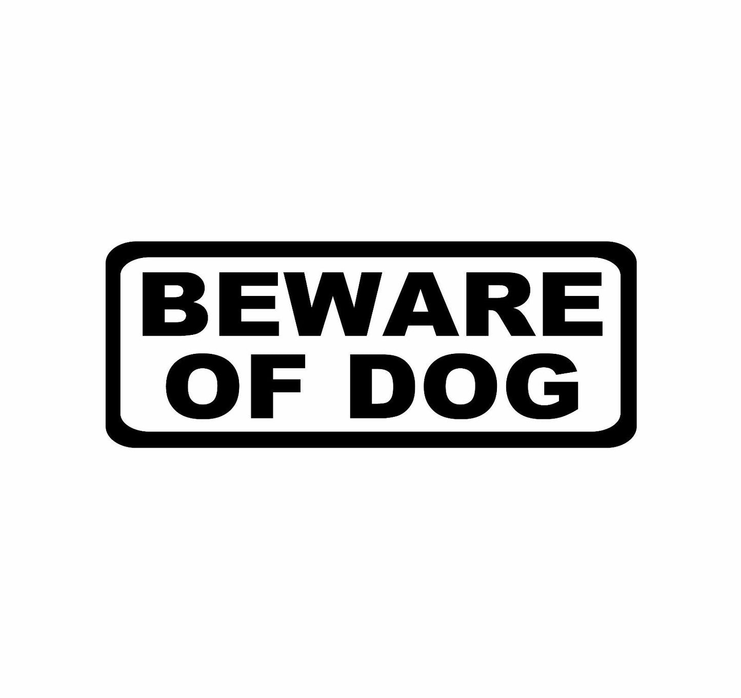 9"x3.5" BEWARE OF DOG Door Sign Vinyl Decal Sticker Door, Wall - Home, Vet Office